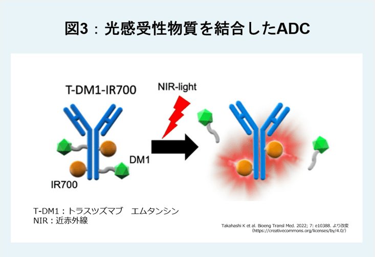 光感受性物質を結合したADC